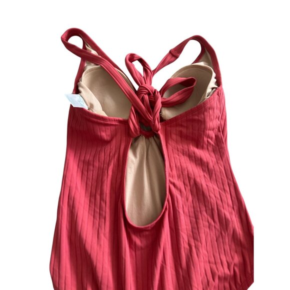 KONA SOL Coral Keyhole One Piece Bathing Suit Sz Large - Picture 5 of 7